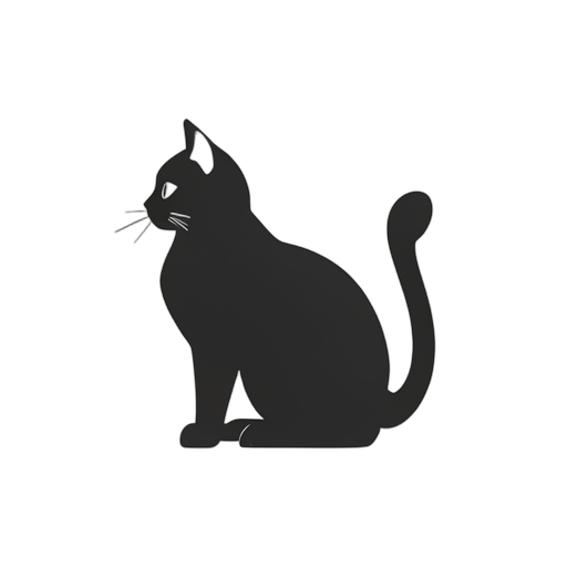 Chat noir Icône Plate - SVG & PNG gratuits | FreeSVGLab
