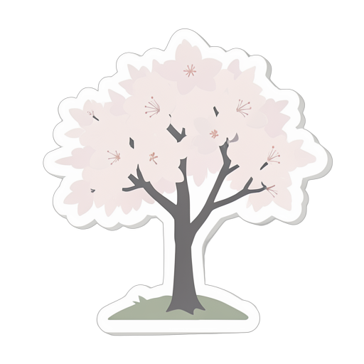 樱花树 SVG 图标 - 贴纸风格下载 | FreeSVGLab