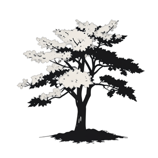 樱花树 SVG 图标 - 木刻风格下载 | FreeSVGLab