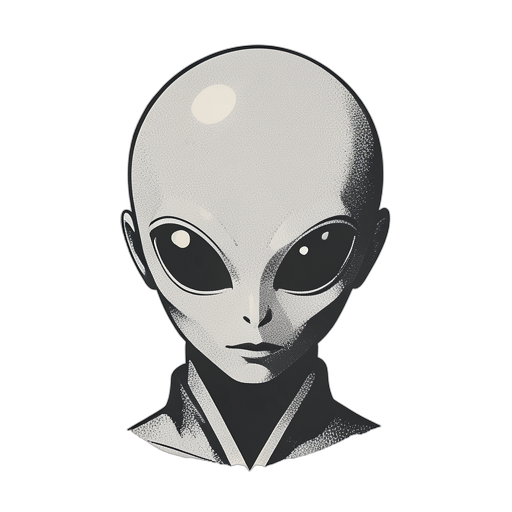 Duotone Grey Alien