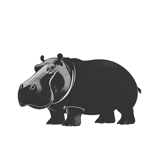 Duotone Hippopotamus