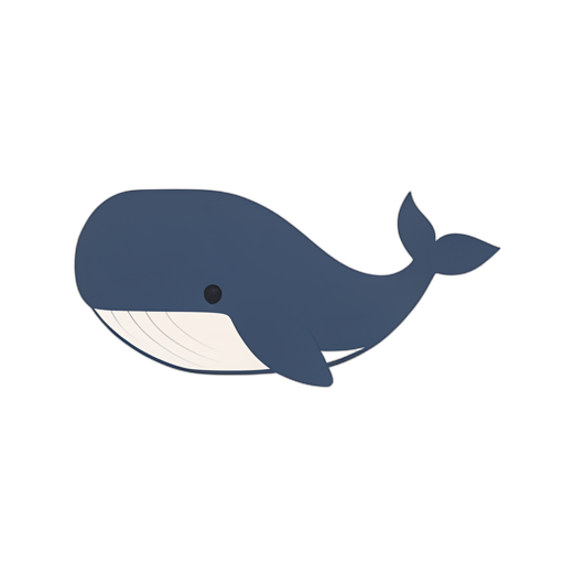 Flat Icon Blue Whale