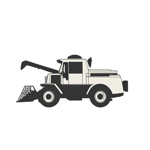 Flat Icon Combine Harvester