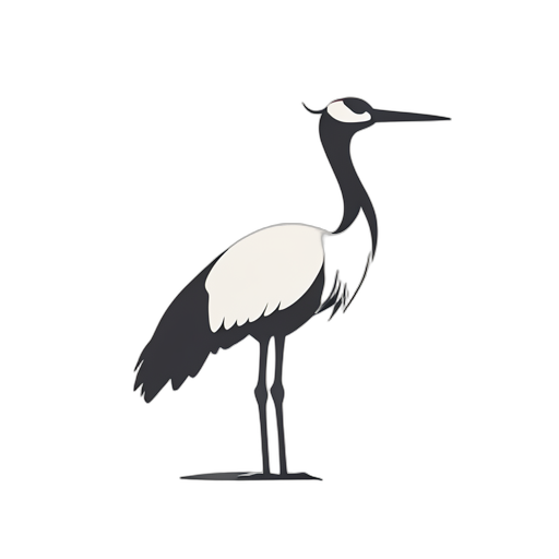 Flat Icon Crane Bird