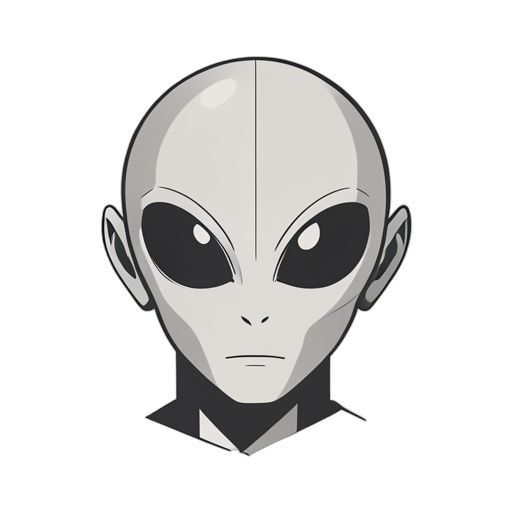 Flat Icon Grey Alien