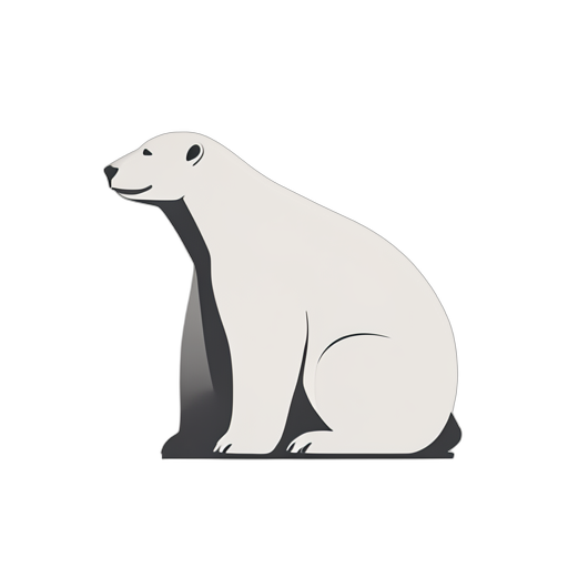 Flat Icon دب قطبي