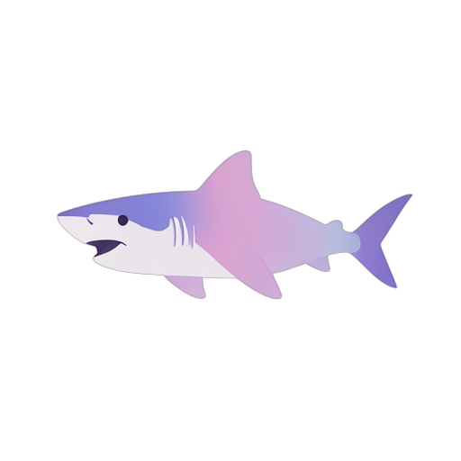 Gradient Modern Tubarão branco