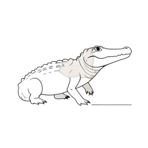 Line Art Alligator