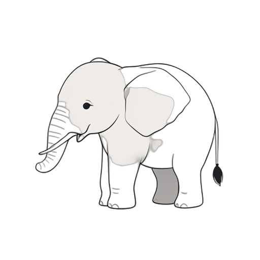Line Art Baby Elephant