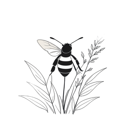 Line Art Honey Bee