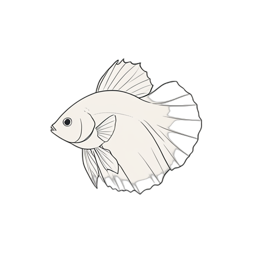Line Art Betta-Fisch