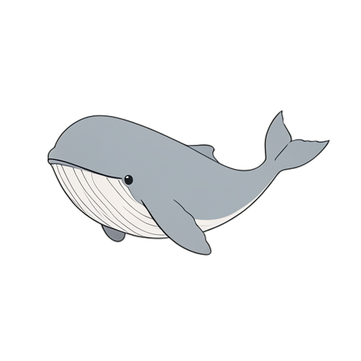 Line Art Baleia azul