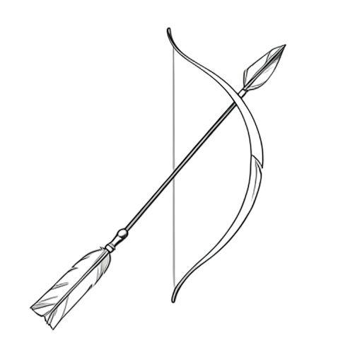 Line Art Bow and Arrow