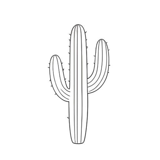 Line Art กระบองเพชร