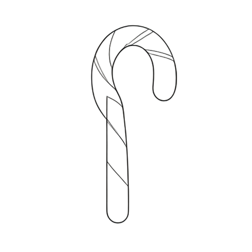 Line Art ไม้เท้าลูกกวาด