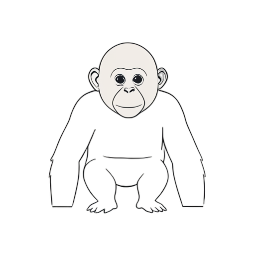 Line Art Chimpanzee