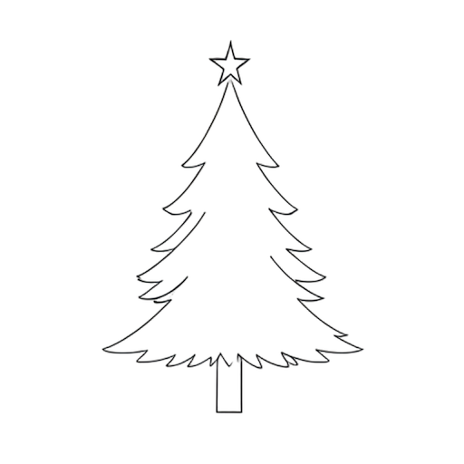 Line Art Weihnachtsbaum
