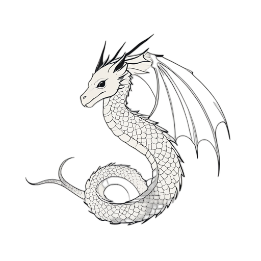 Line Art Dragon