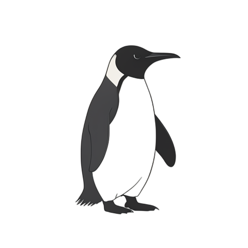 Line Art İmparator Pengueni