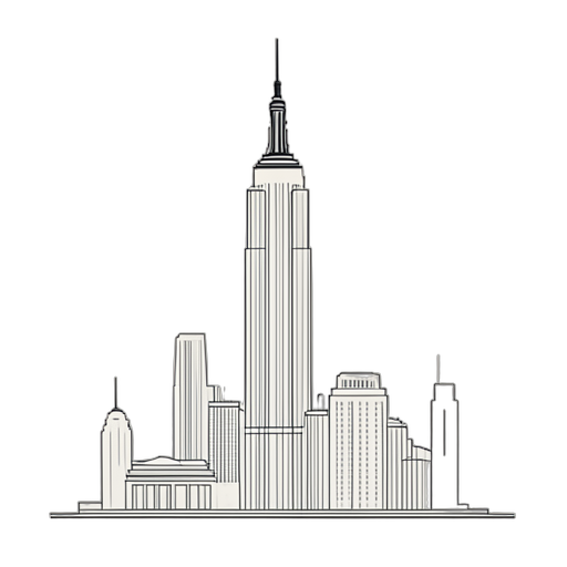 Line Art Empire State Building