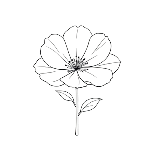 Line Art ดอกไม้