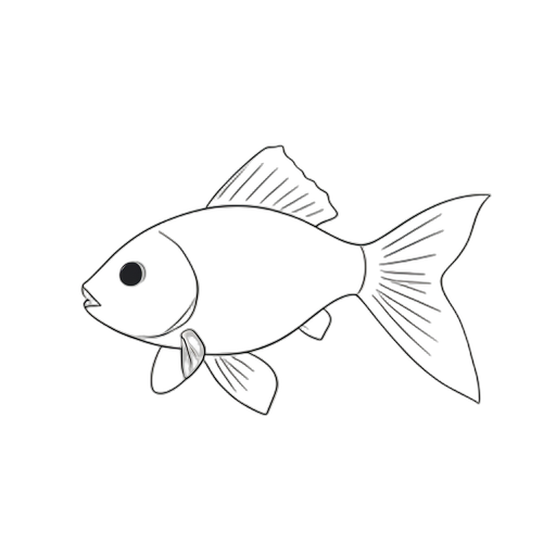 Line Art Gold poisson