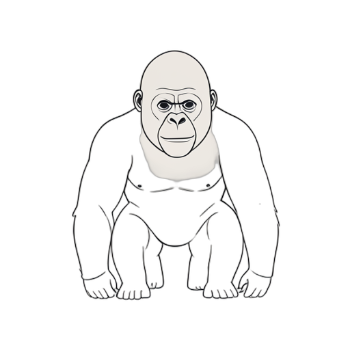 Line Art Gorilla