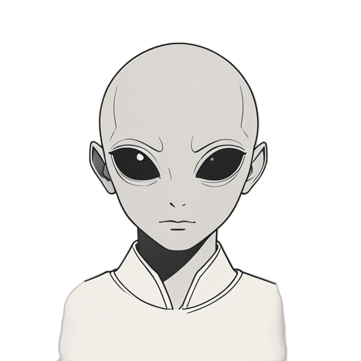 Line Art 회색 외계인