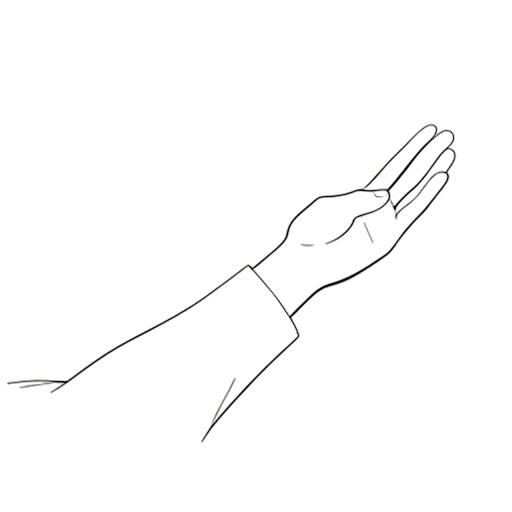 Line Art Waving Hand