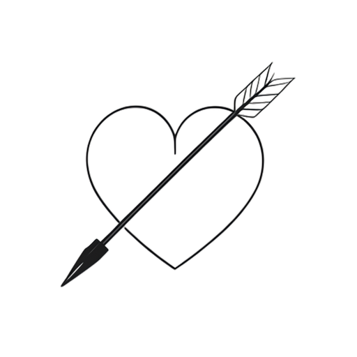 Line Art Hart met pijl