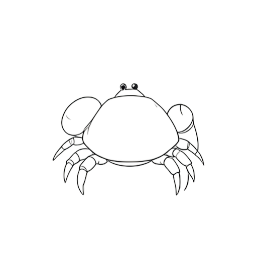 Line Art Hermit Crab