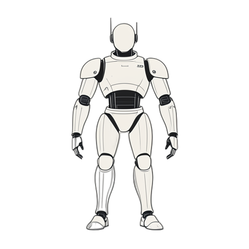 Line Art Robot umanoide