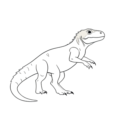 Line Art комodo dragon