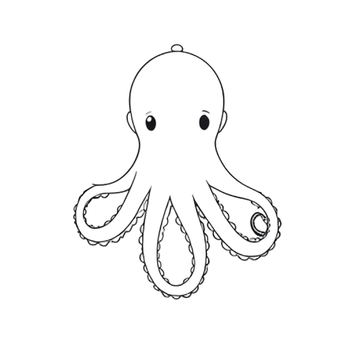 Line Art Quái vật biển