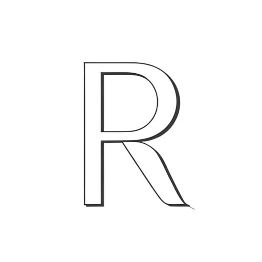Line Art 字母 R