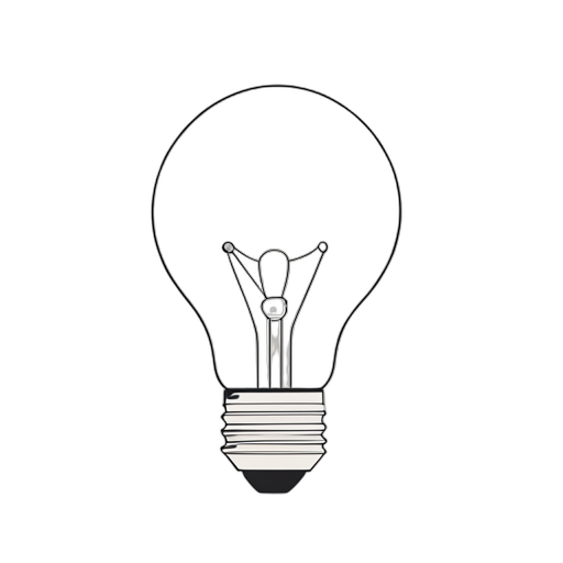Line Art Light Bulb