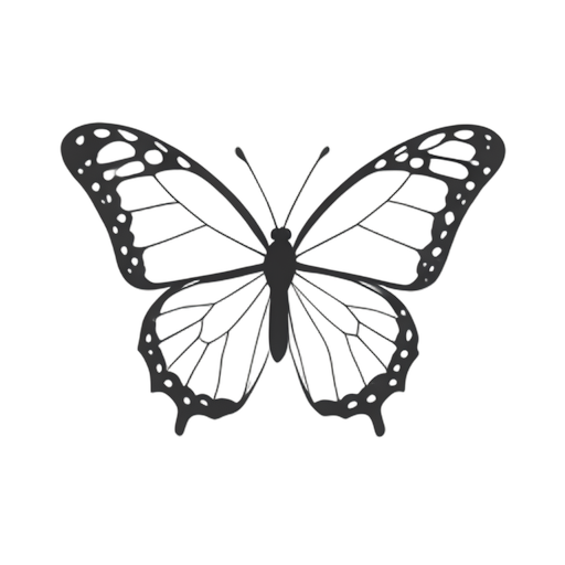 Line Art Monarch vlinder