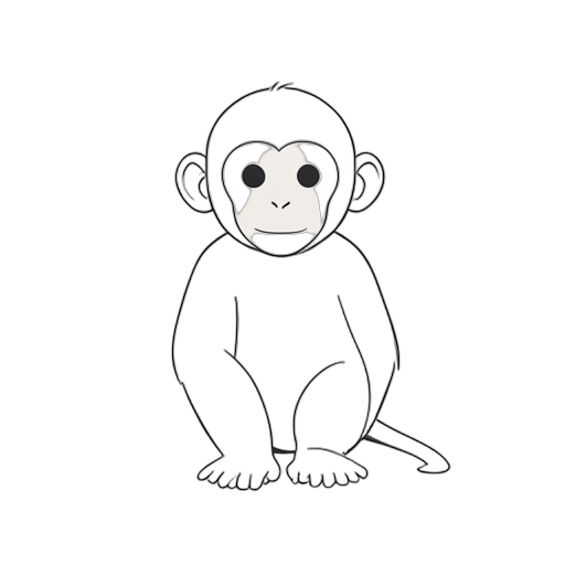 Line Art Monkey