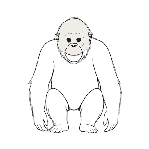Line Art Orangutan