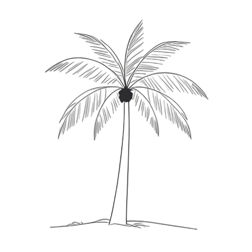 Line Art Palmenbaum
