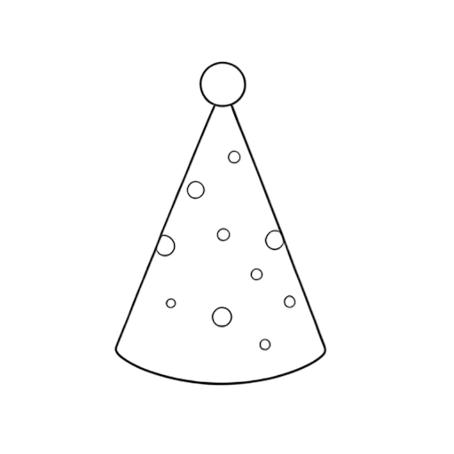 Line Art Party Hat