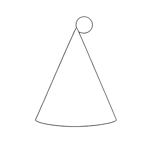 Line Art Party Hat