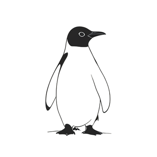 Line Art Penguin