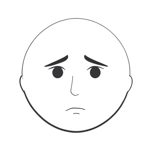 Line Art Nachdenklich