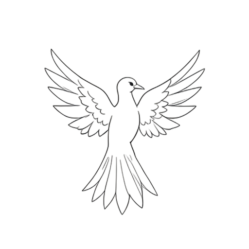 Line Art Chim Phượng hoàng