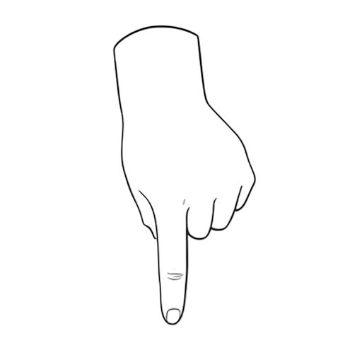 Line Art 下を指す