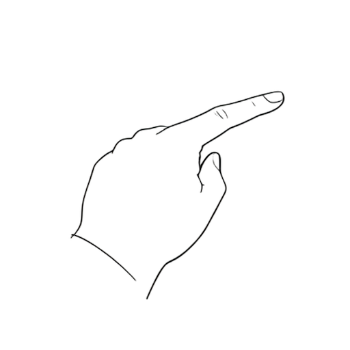 Line Art Wskazujący W Prawo