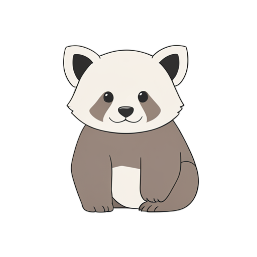 Line Art Red Panda