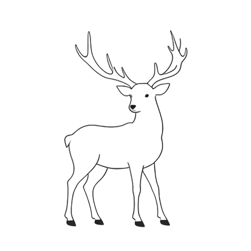 Line Art กวางเรนเดียร์