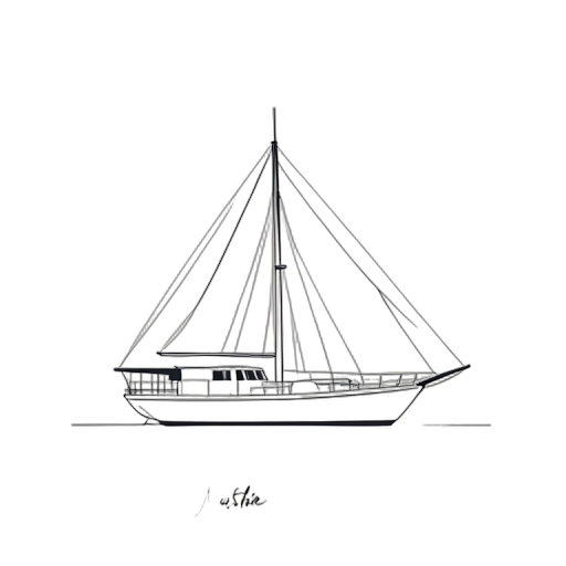 Line Art yelkenli tekne
